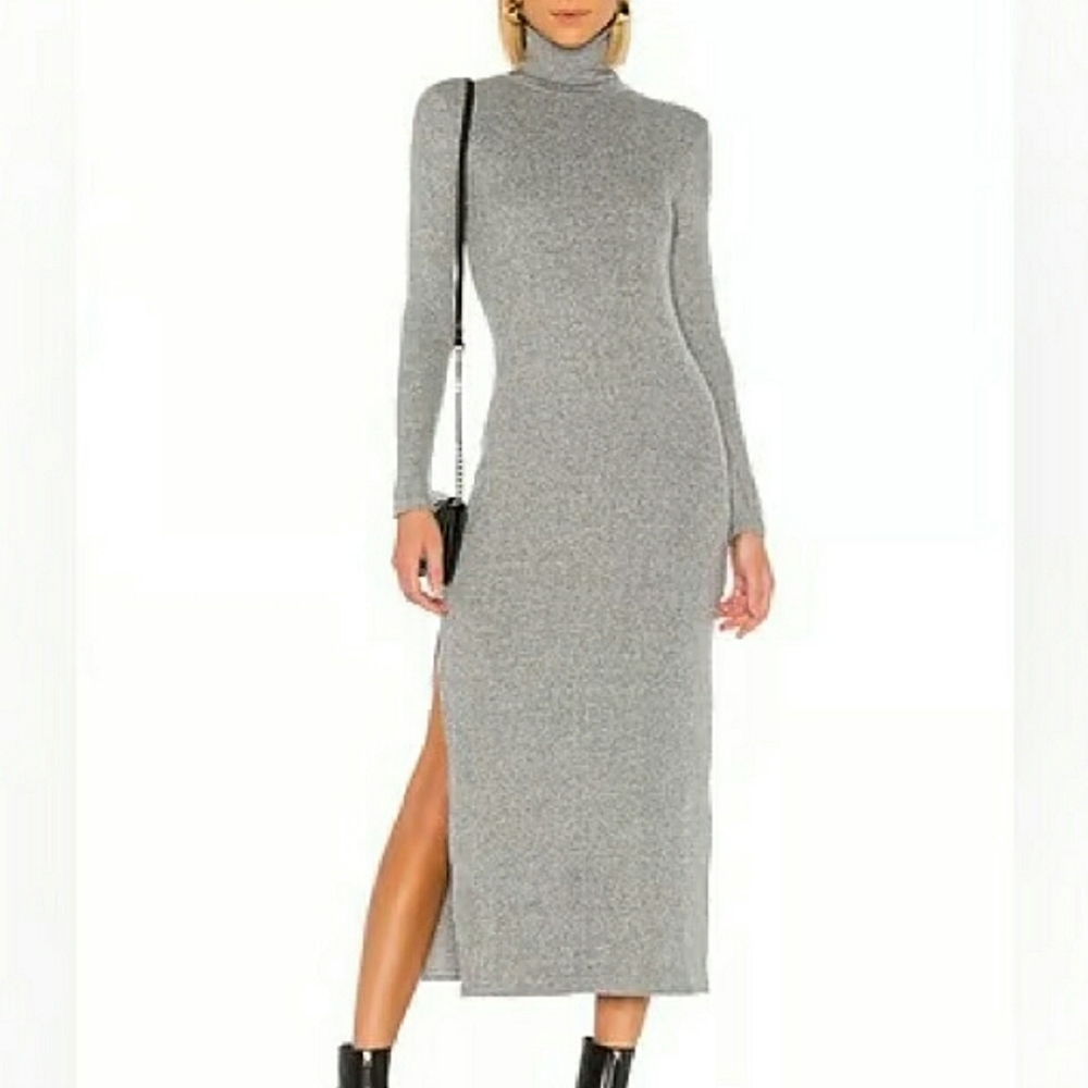 GENERATION LOVE SANDRA RIBBED MAXI DRESS HEATHER‎ GRAY XS